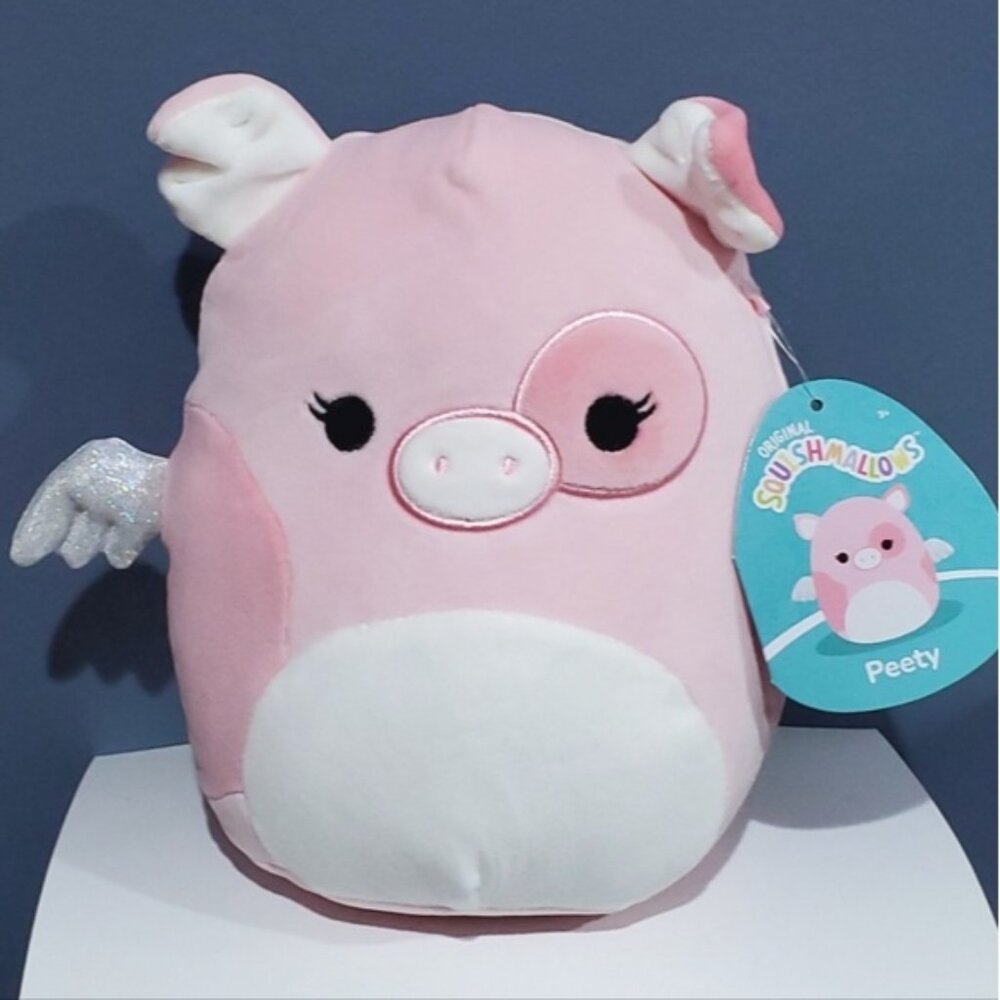 7-8" Squishmallow PEETY pig flying piggy Kellytoy Soft Stuffed Plush gift toy